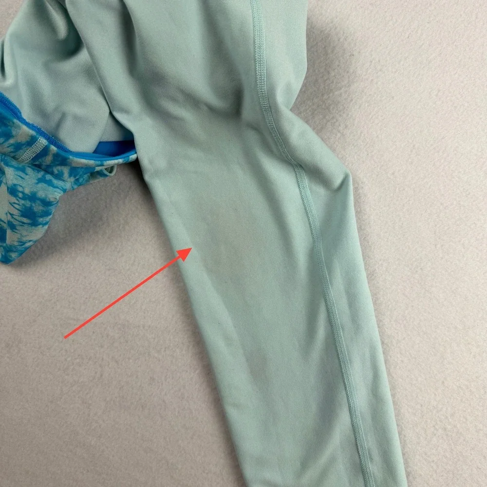 Ivivva Girl's Leggings Tie Dye Blue Sz 12
